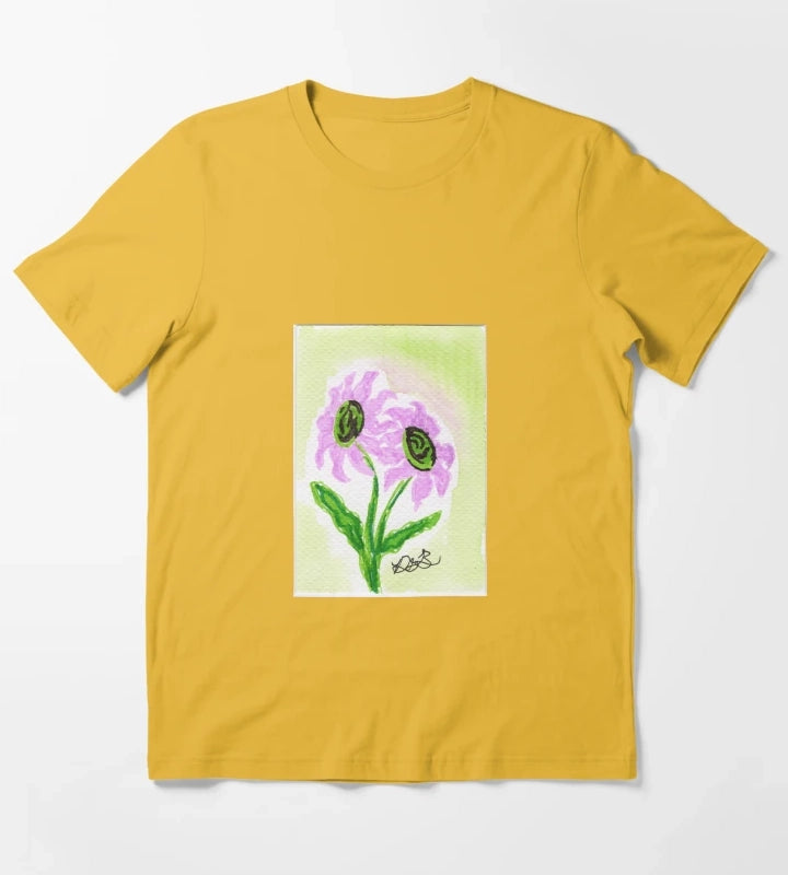 Pink Daisies T-Shirt Yellow