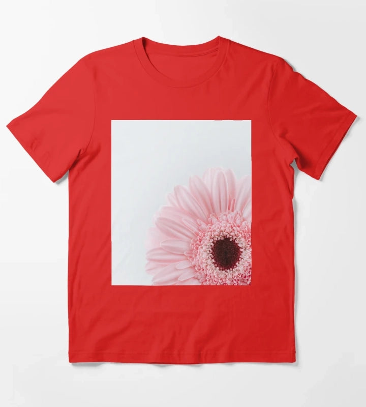 Pink Daisy Flower T-Shirt Red