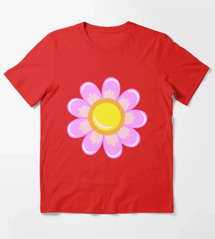 Pink Daisy T-Shirt Red
