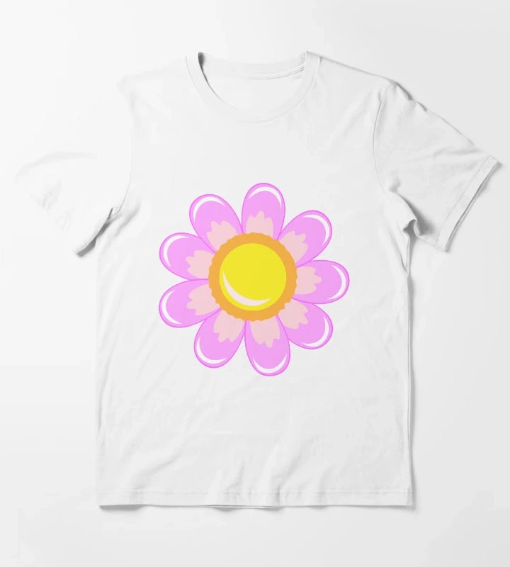 Pink Daisy T-Shirt White