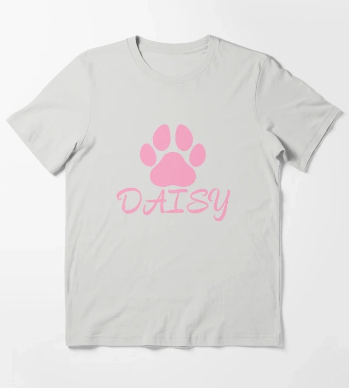 Pink Dog Name Daisy T-Shirt Light Grey
