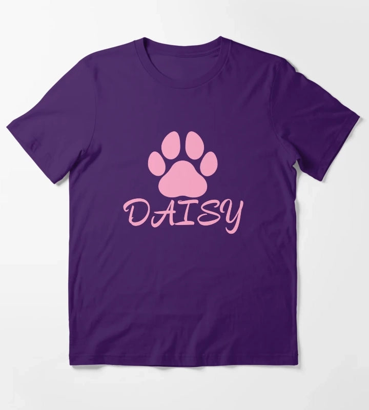 Pink Dog Name Daisy T-Shirt Purple