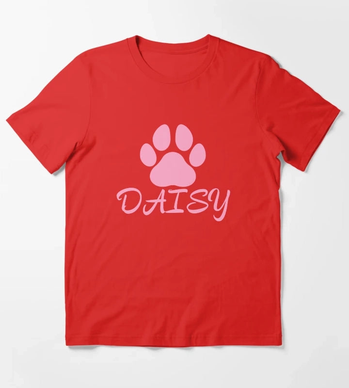 Pink Dog Name Daisy T-Shirt Red