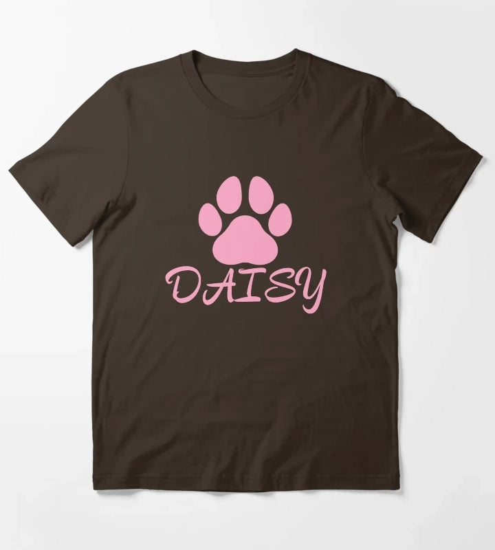 Pink Dog Name Daisy T-Shirt Brown