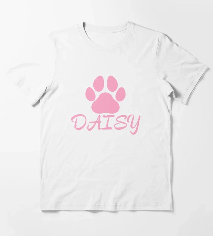 Pink Dog Name Daisy T-Shirt White