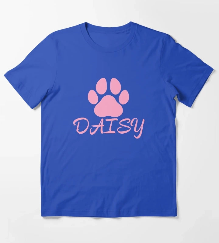 Pink Dog Name Daisy T-Shirt Blue