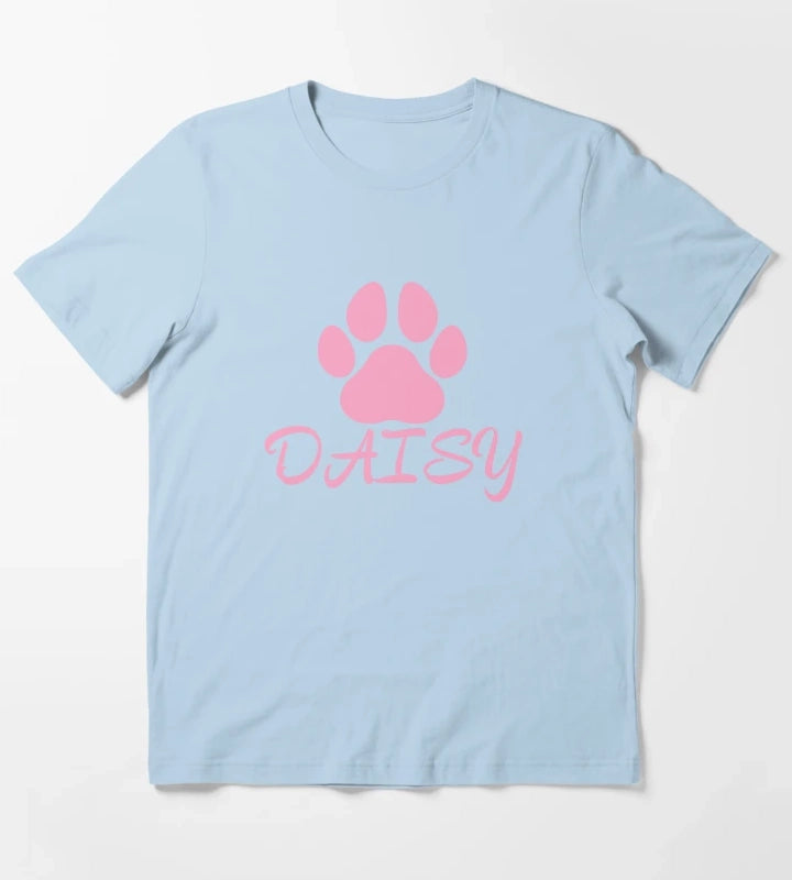 Pink Dog Name Daisy T-Shirt Sky Blue