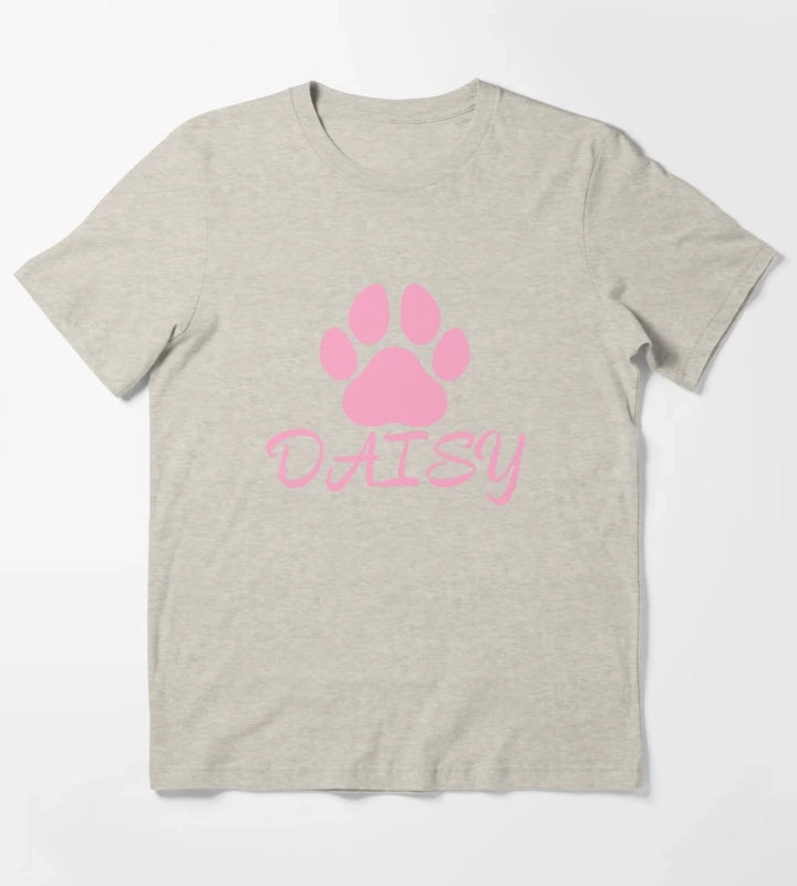 Pink Dog Name Daisy T-Shirt Cream