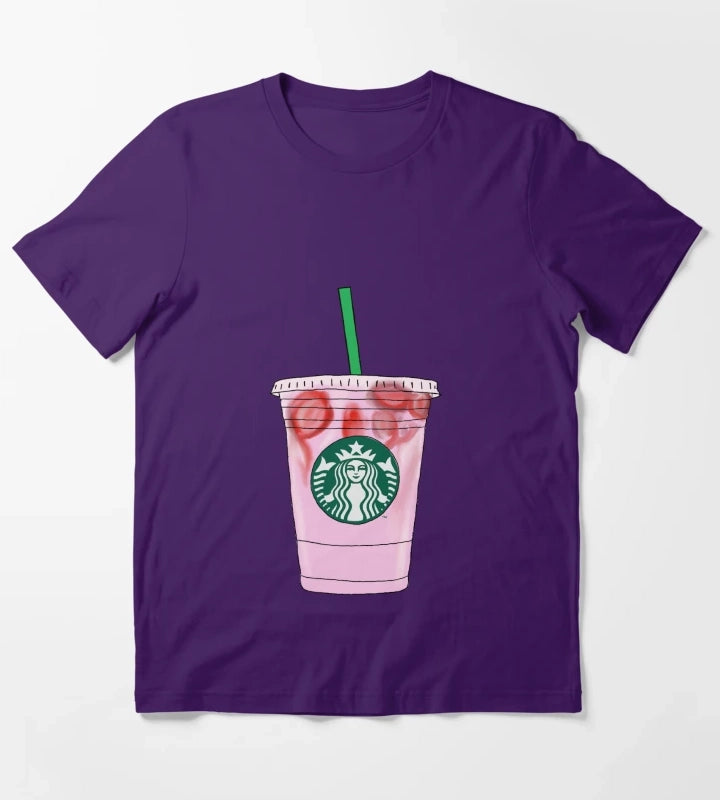 Pink Drink Illustration T-Shirt Purple