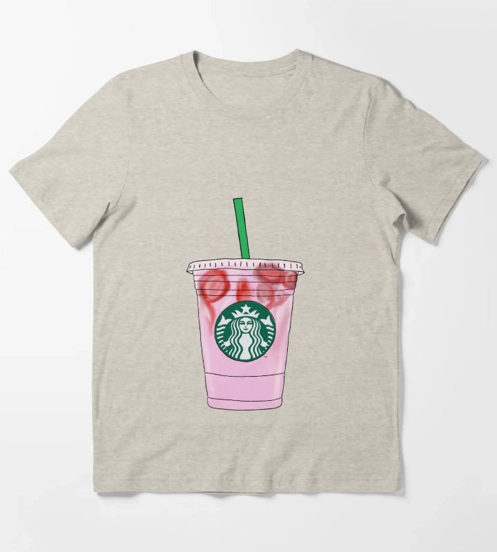 Pink Drink Illustration T-Shirt Cream
