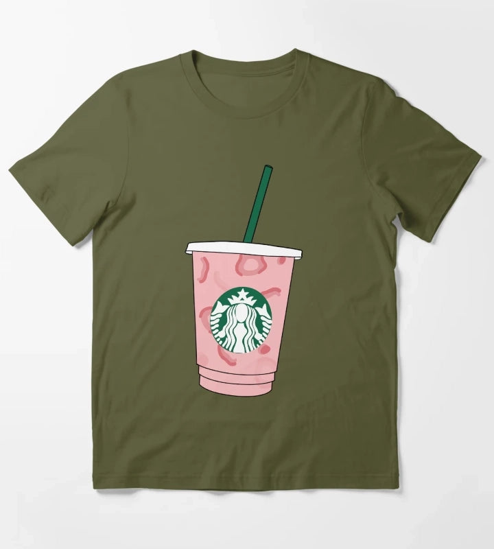 Pink Drink T-Shirt Olive Green