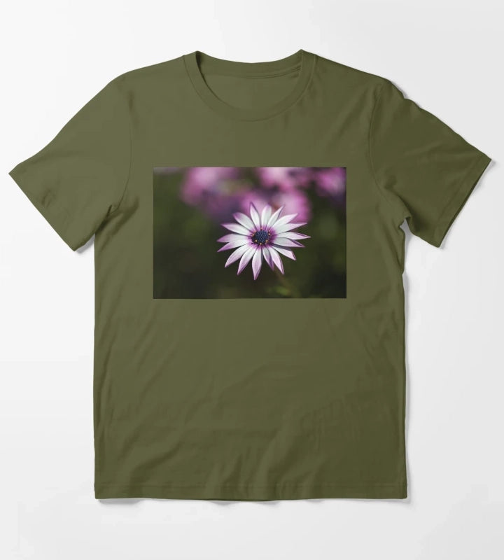 Pink Plus White Cape Daisy T-Shirt Olive Green