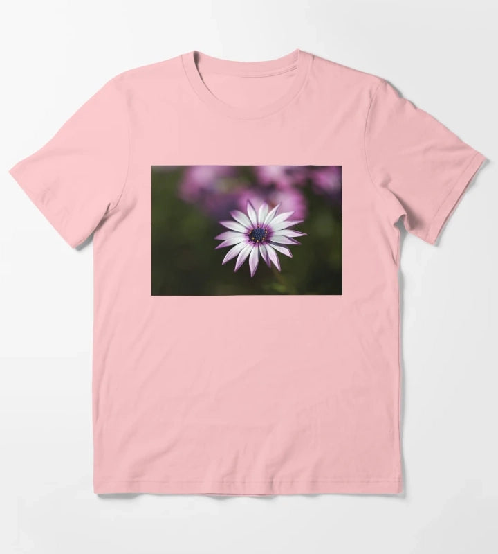 Pink Plus White Cape Daisy T-Shirt Dark Grey