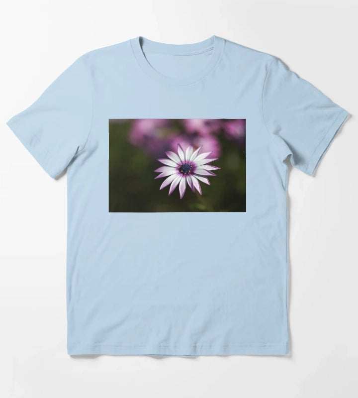 Pink Plus White Cape Daisy T-Shirt Sky Blue