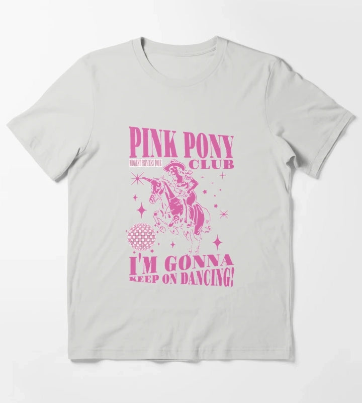 Pink Pony Club Im Gonna Keep On Dancing T-Shirt Light Grey