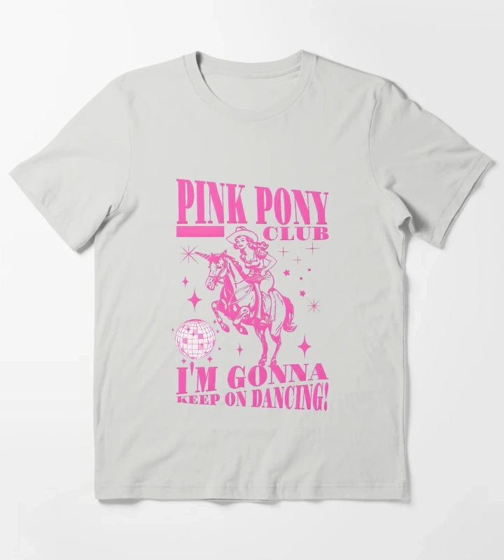 Pink Pony Club Keep On Dancing T-Shirt Light Grey