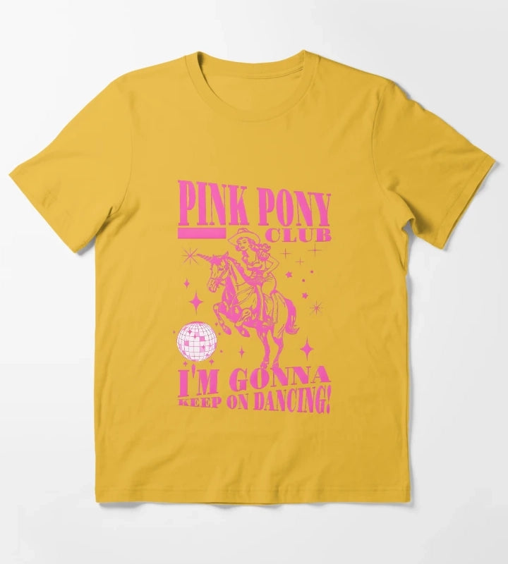 Pink Pony Club Keep On Dancing T-Shirt Yellow