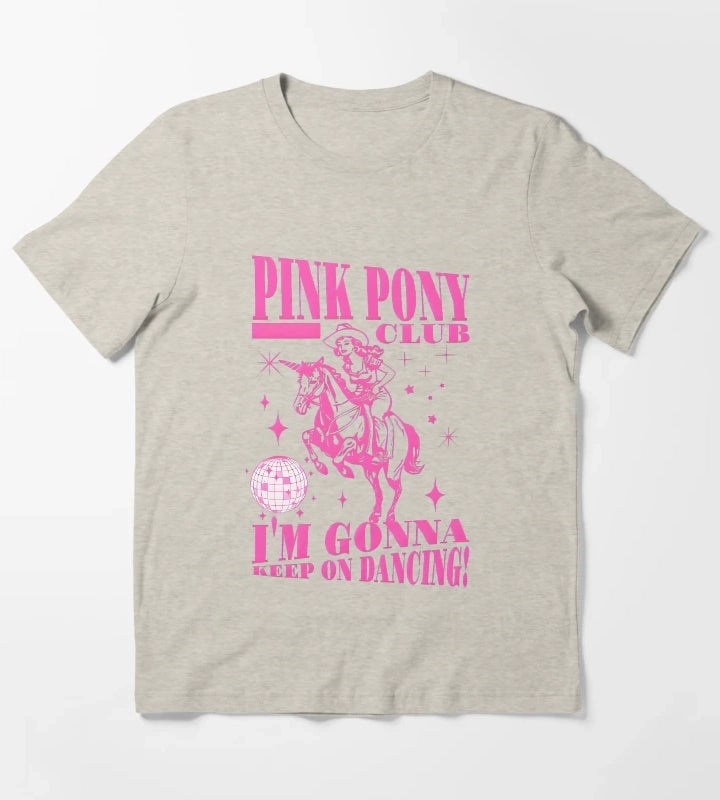 Pink Pony Club Keep On Dancing T-Shirt Cream