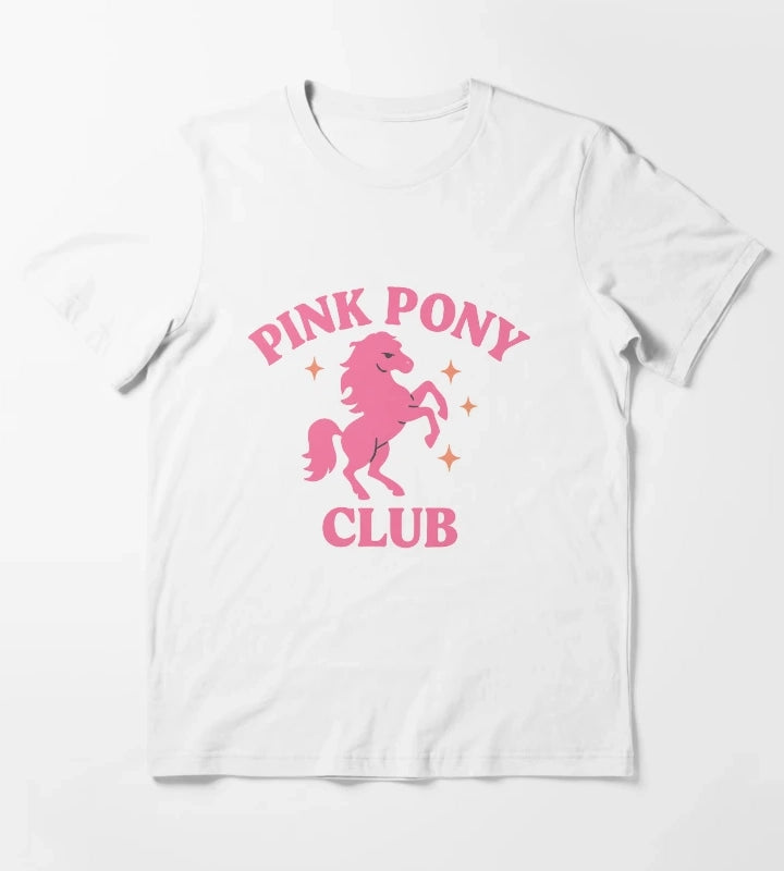 Pink Pony Club Retro Glitter Rodeo Tee T-Shirt White