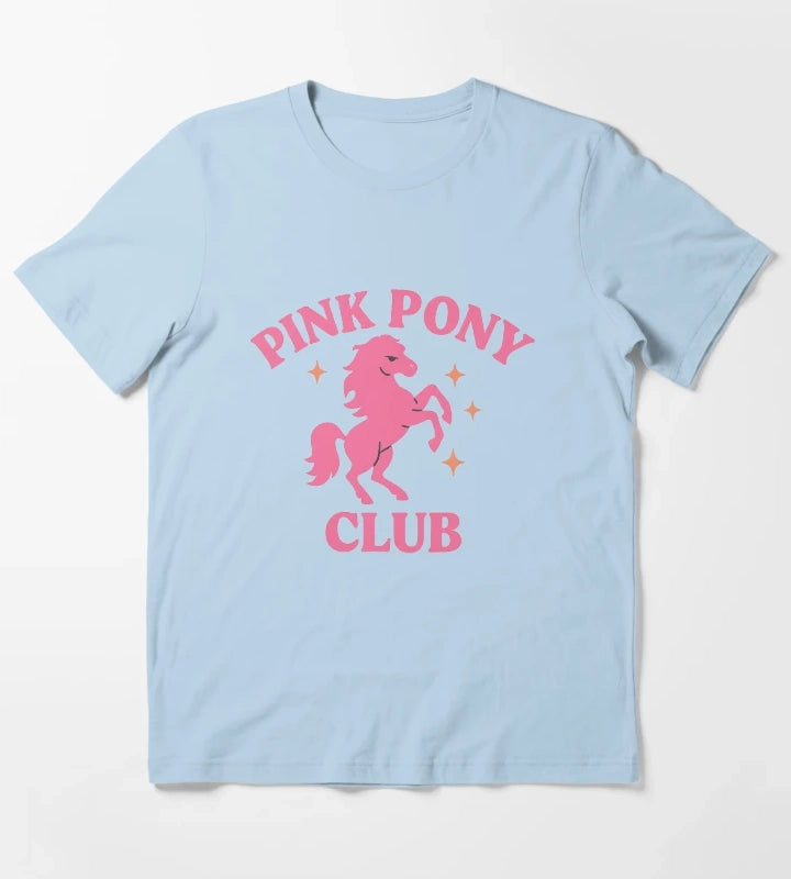 Pink Pony Club Retro Glitter Rodeo Tee T-Shirt Sky Blue