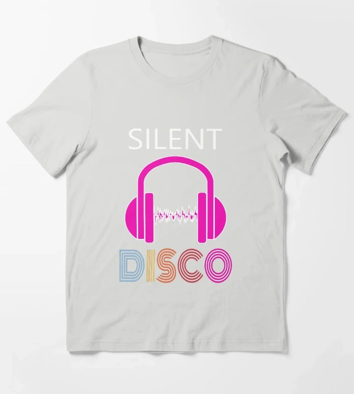 Pink Silent Disco T-Shirt Light Grey