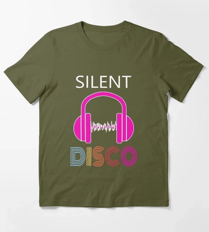 Pink Silent Disco T-Shirt Olive Green