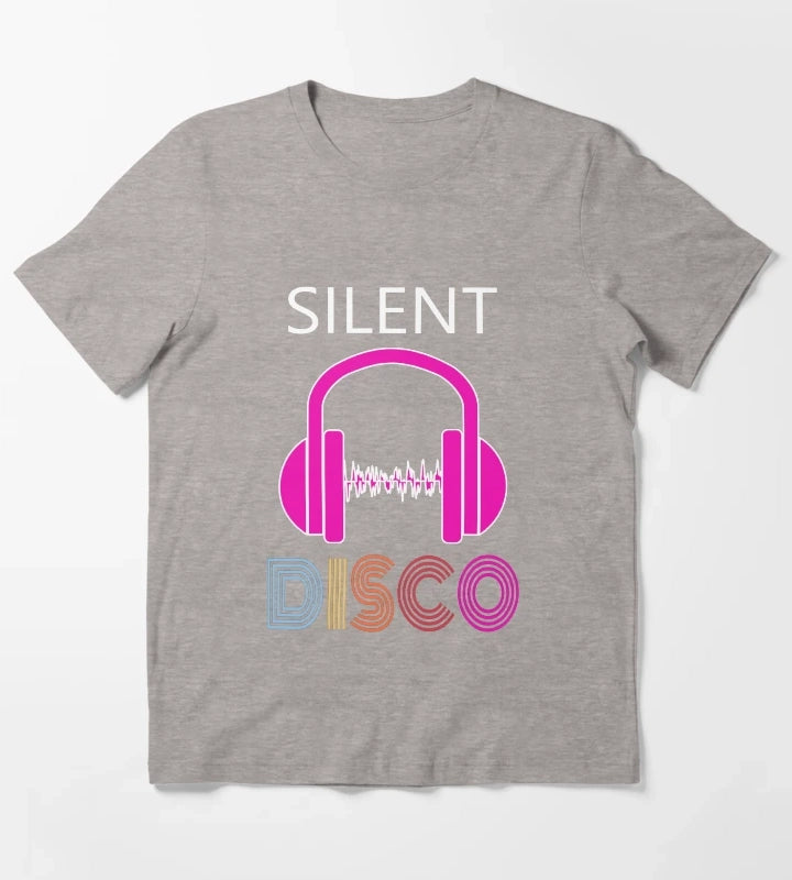 Pink Silent Disco T-Shirt Heather Grey