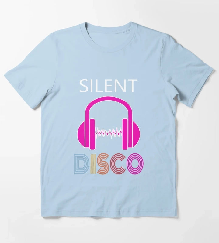 Pink Silent Disco T-Shirt Sky Blue