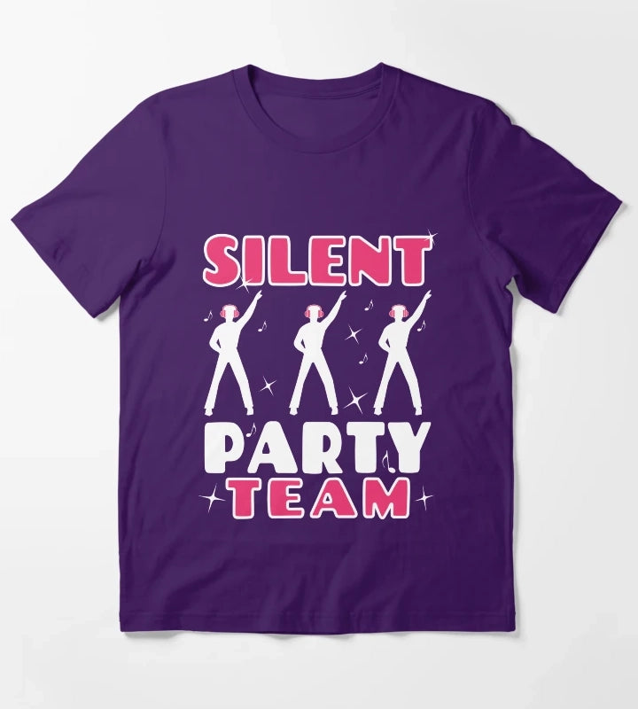 Pink Silent Party Team T-Shirt Purple