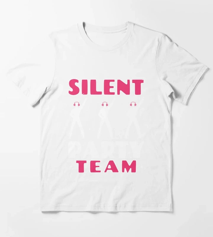 Pink Silent Party Team T-Shirt White