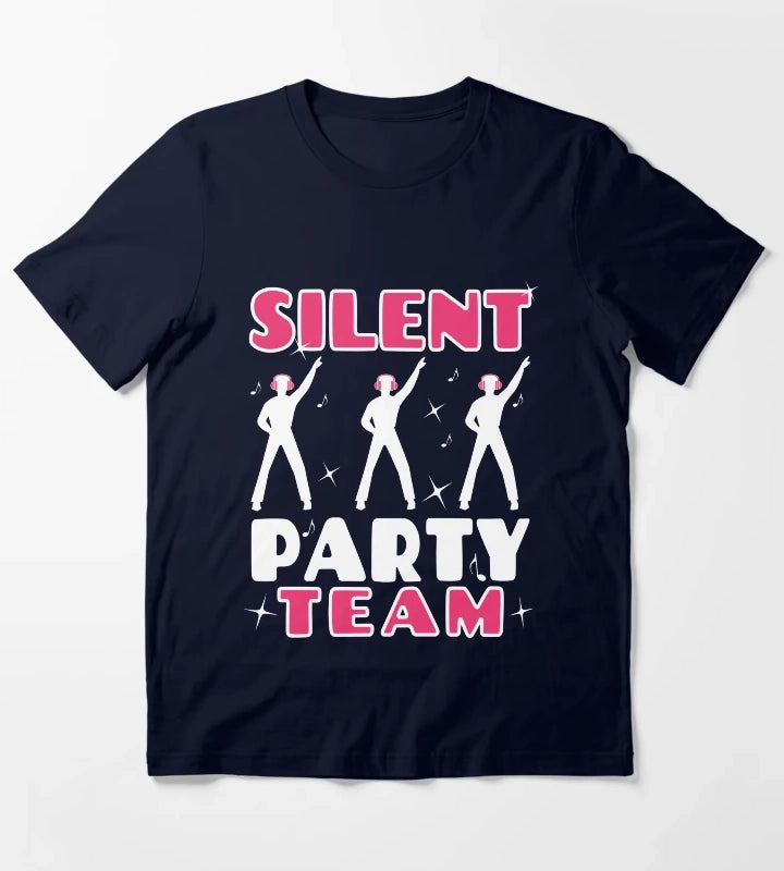 Pink Silent Party Team T-Shirt Navy