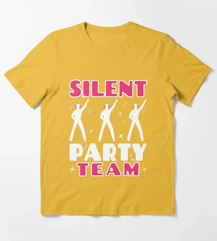 Pink Silent Party Team T-Shirt Yellow
