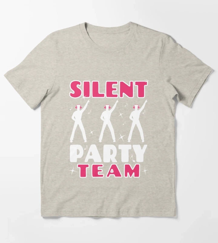 Pink Silent Party Team T-Shirt Cream