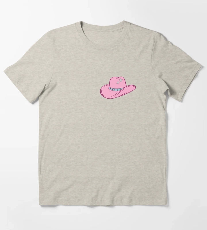Pink Star Cowgirl Hat T-Shirt Cream