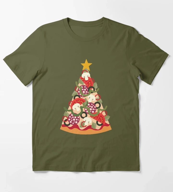 Pizza on Earth Pepperoni Version T-Shirt Olive Green