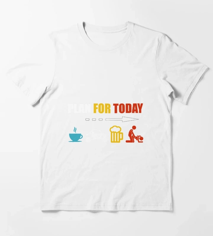Plan For Today Coffee SXS Beer Get Lucky T-Shirt White