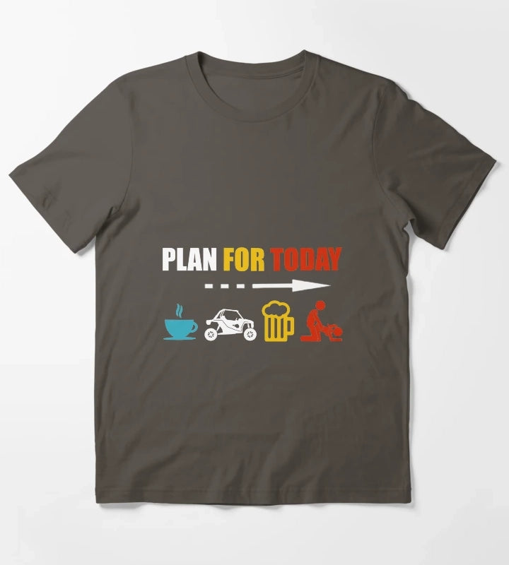 Plan For Today Coffee SXS Beer Get Lucky T-Shirt Dark Grey
