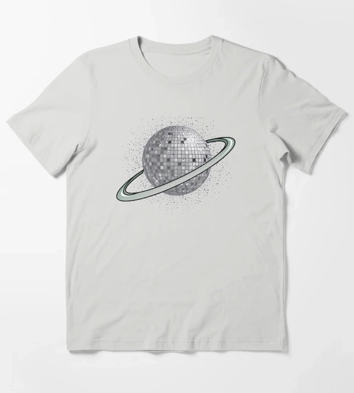 Planet disco ball in the solar system T-Shirt Light Grey