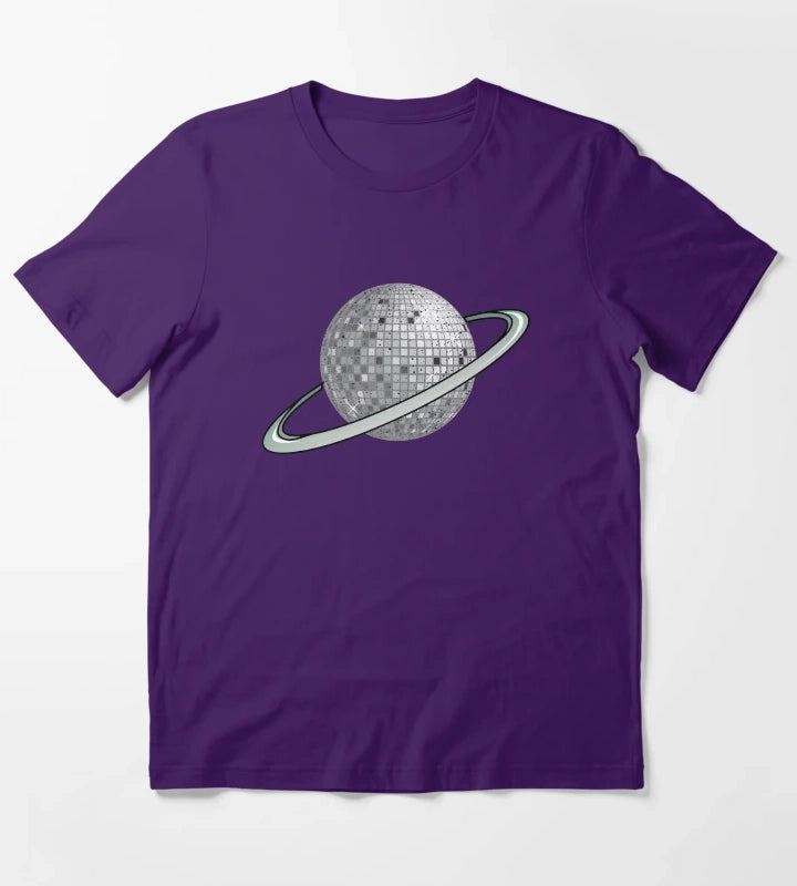 Planet disco ball in the solar system T-Shirt Purple