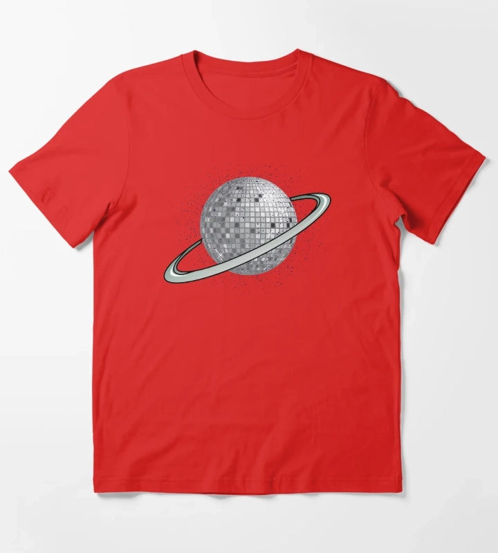 Planet disco ball in the solar system T-Shirt Red