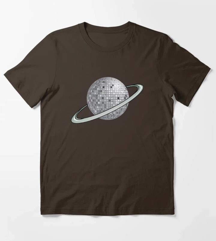 Planet disco ball in the solar system T-Shirt Brown
