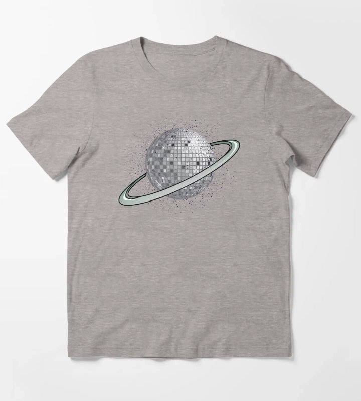 Planet disco ball in the solar system T-Shirt Heather Grey