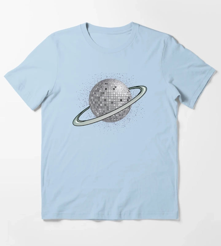 Planet disco ball in the solar system T-Shirt Sky Blue