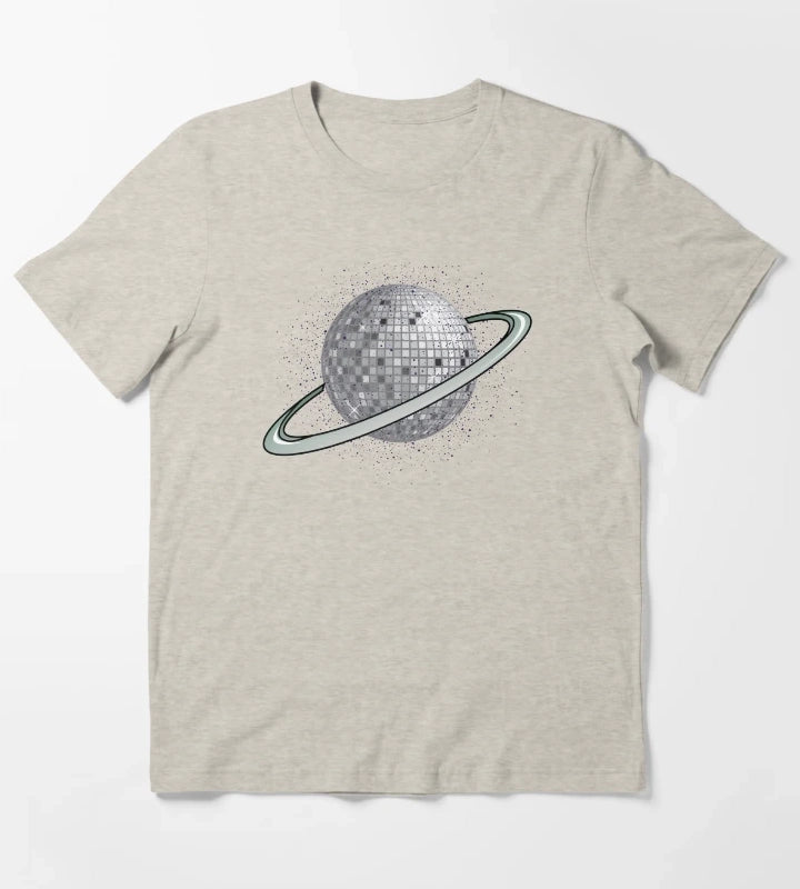 Planet disco ball in the solar system T-Shirt Cream
