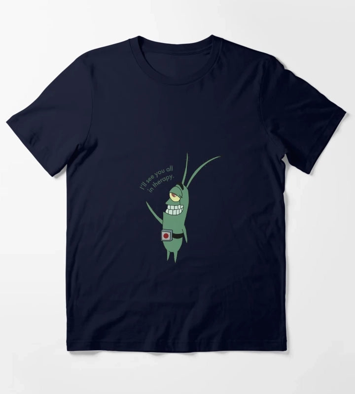 Plankton Ill See You All in Therapy T-Shirt Navy