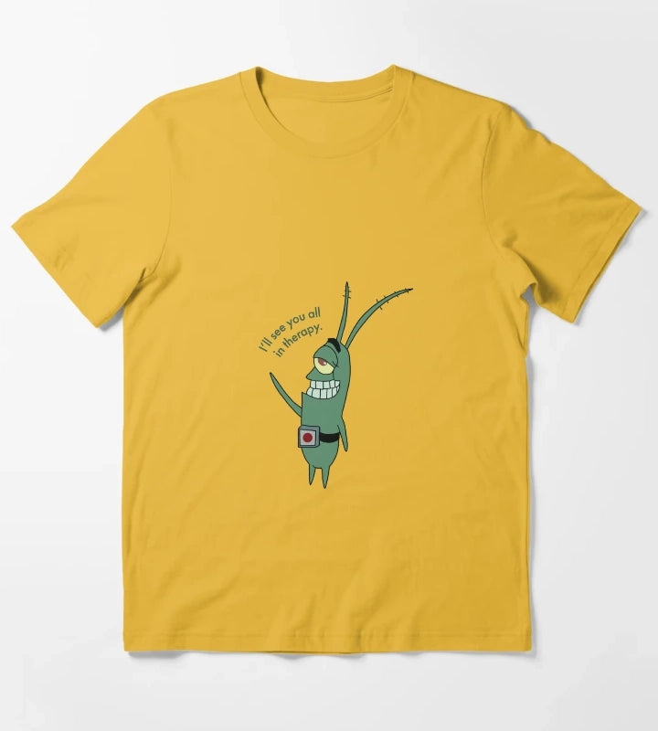 Plankton Ill See You All in Therapy T-Shirt Yellow