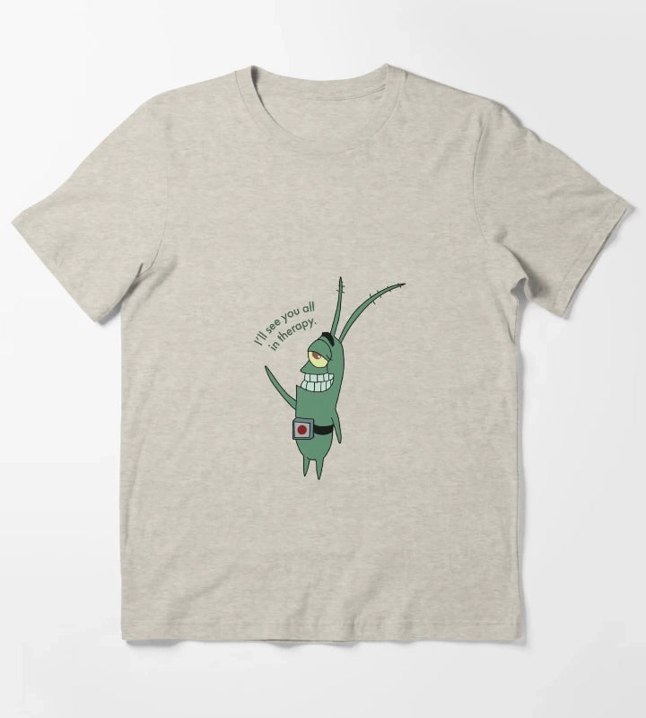 Plankton Ill See You All in Therapy T-Shirt Cream