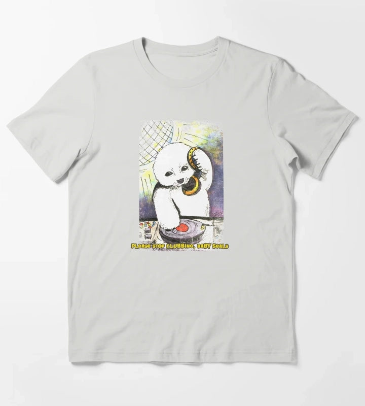 Please Stop Clubbing Baby Seals T-Shirt Light Grey