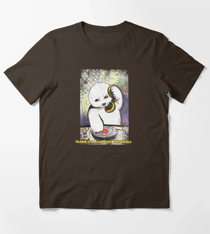Please Stop Clubbing Baby Seals T-Shirt Brown