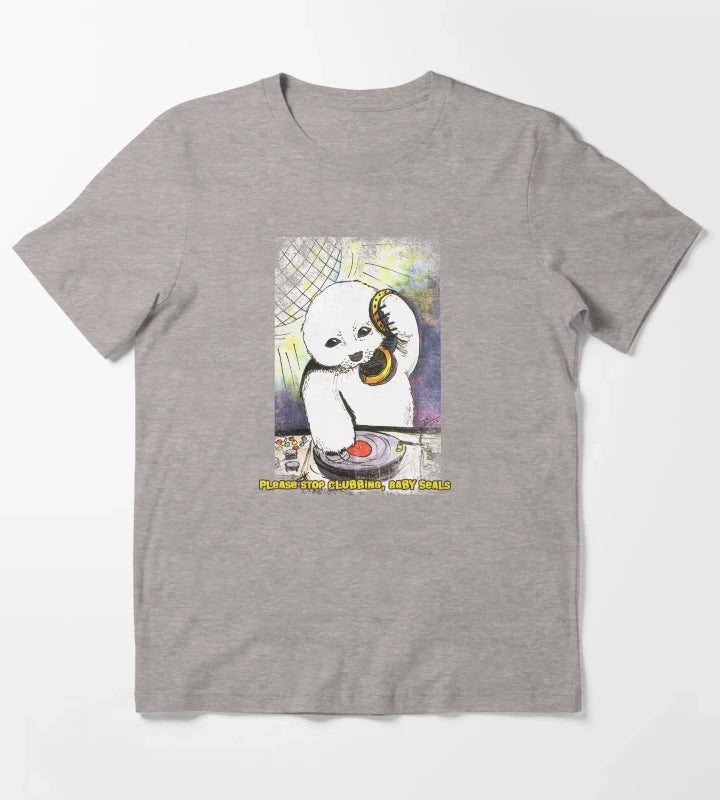 Please Stop Clubbing Baby Seals T-Shirt Heather Grey